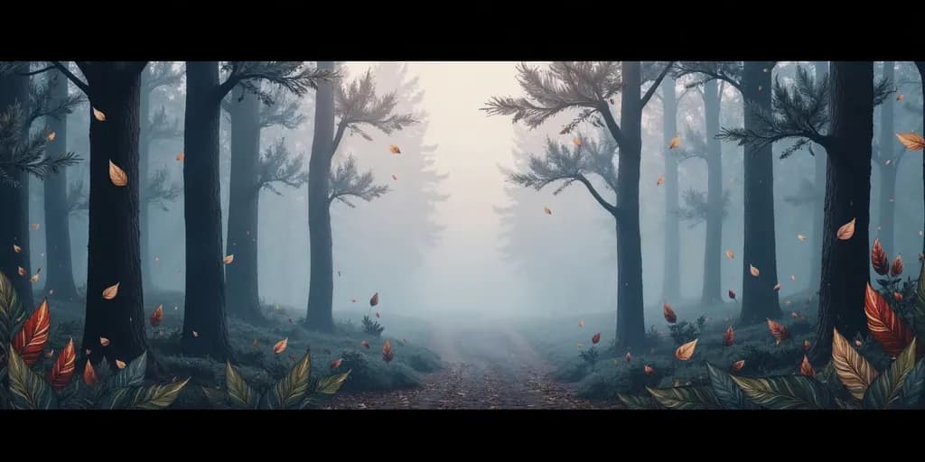 Whispers of Autumn: A Misty Forest Pathway Through Time