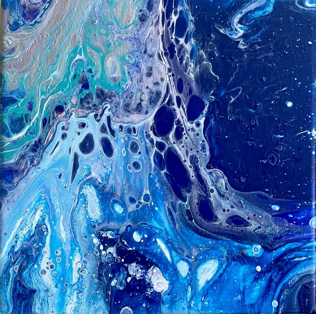 Oceanic Dreams: A Mesmerizing Dance of Blues and Greens in Abstract Fluid Art