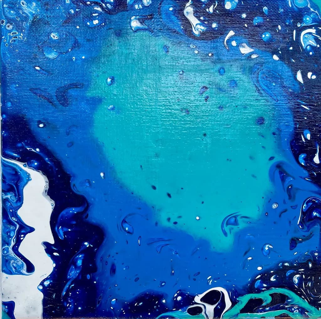 Oceanic Dreams: A Fluid Dance of Blue and Teal Hues in Abstract Artistry