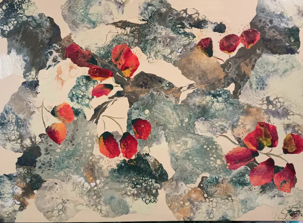 Whispers of Nature: A Dance of Color and Texture in Floral Abstraction