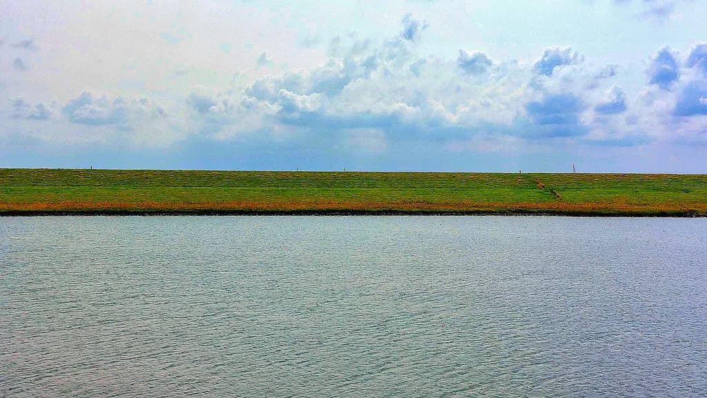 Serenity by the Water's Edge: A Tranquil Landscape of Sky and Shoreline