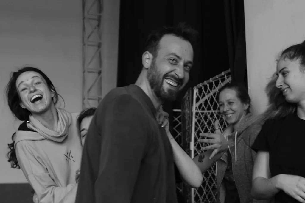Joyful Connections: A Playful Dance of Friendship in Black and White