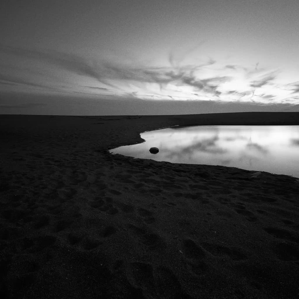 Whispers of Serenity: A Monochrome Reflection on the Edge of Time