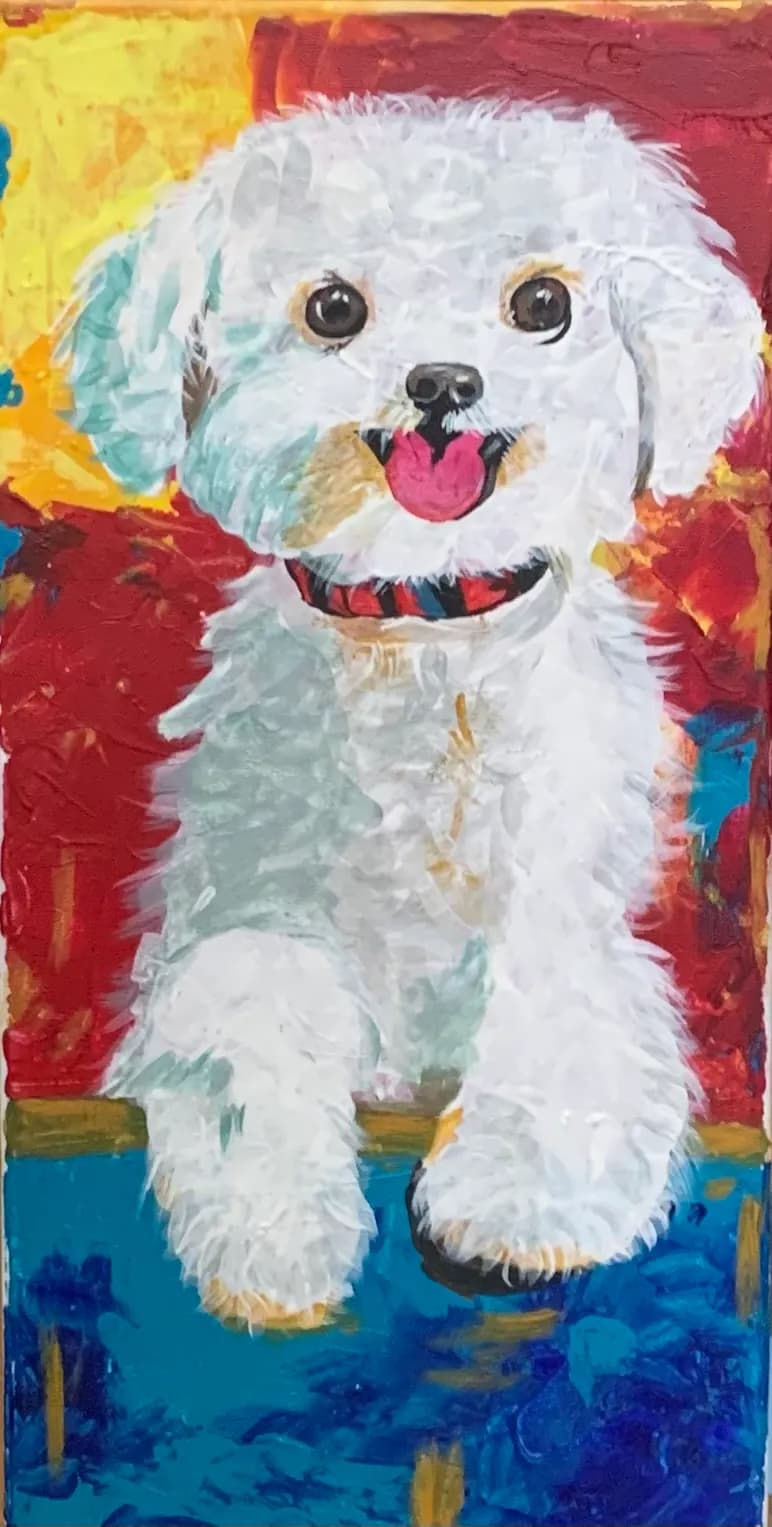 Whimsical Whispers: A Playful Portrait of a Joyful White Dog
