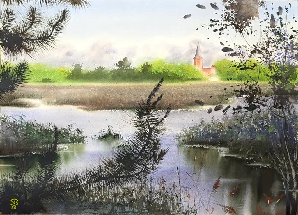Church through natures window 875
