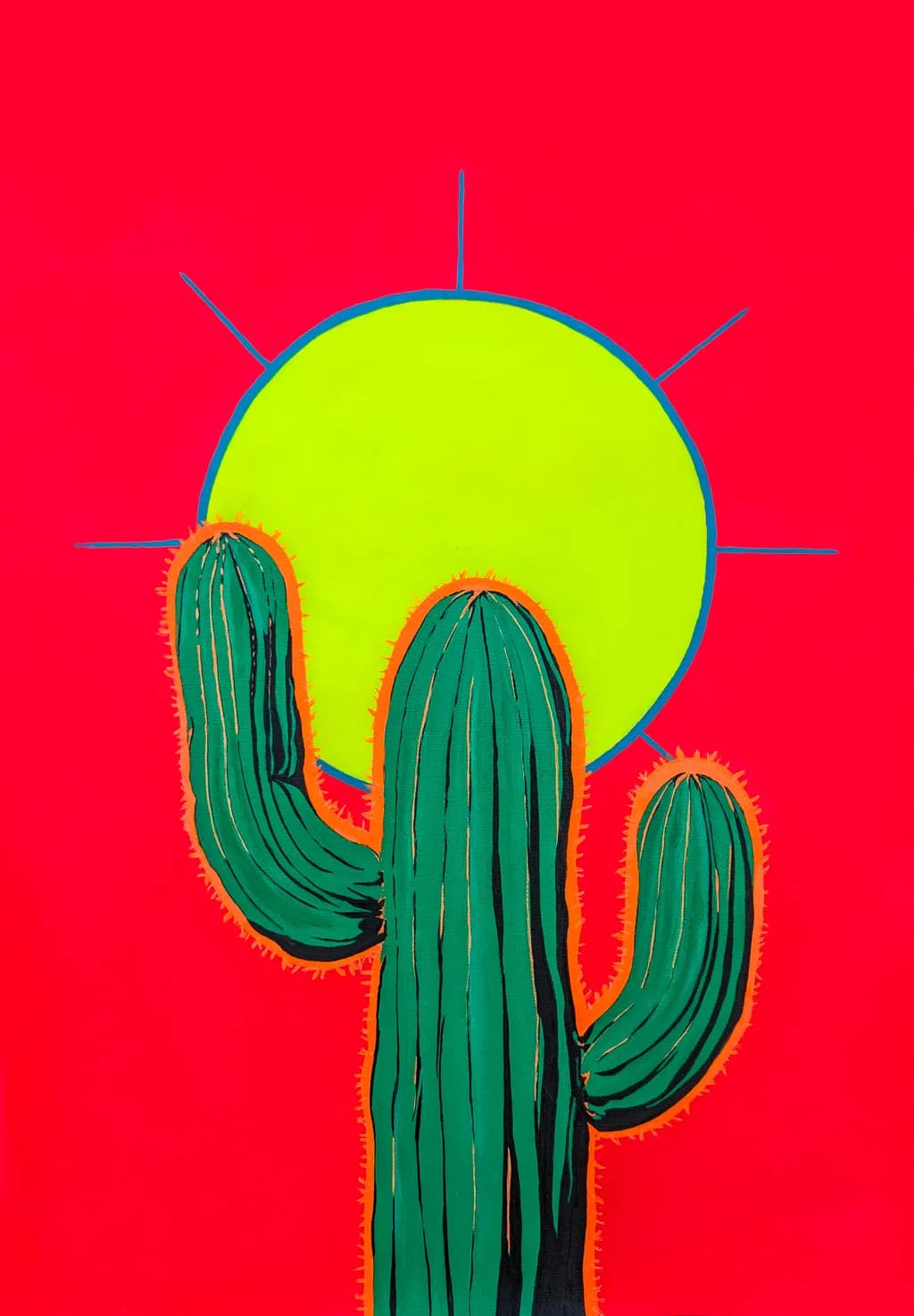 Cactus Sunshine: A Vibrant Embrace of Nature's Quirky Charm