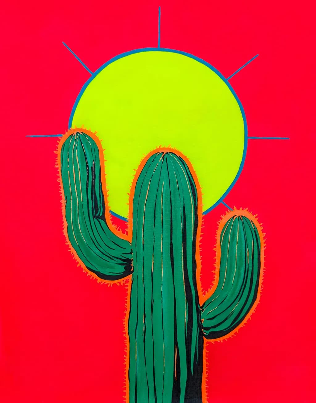Cactus Sunshine: A Playful Dance of Color and Nature