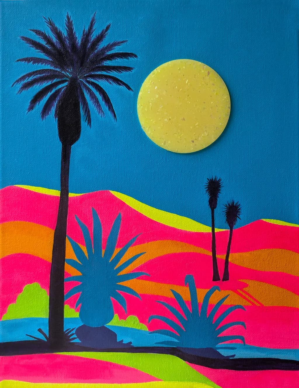 Tropical Daydream: A Vibrant Escape into Colorful Landscapes and Sunlit Serenity