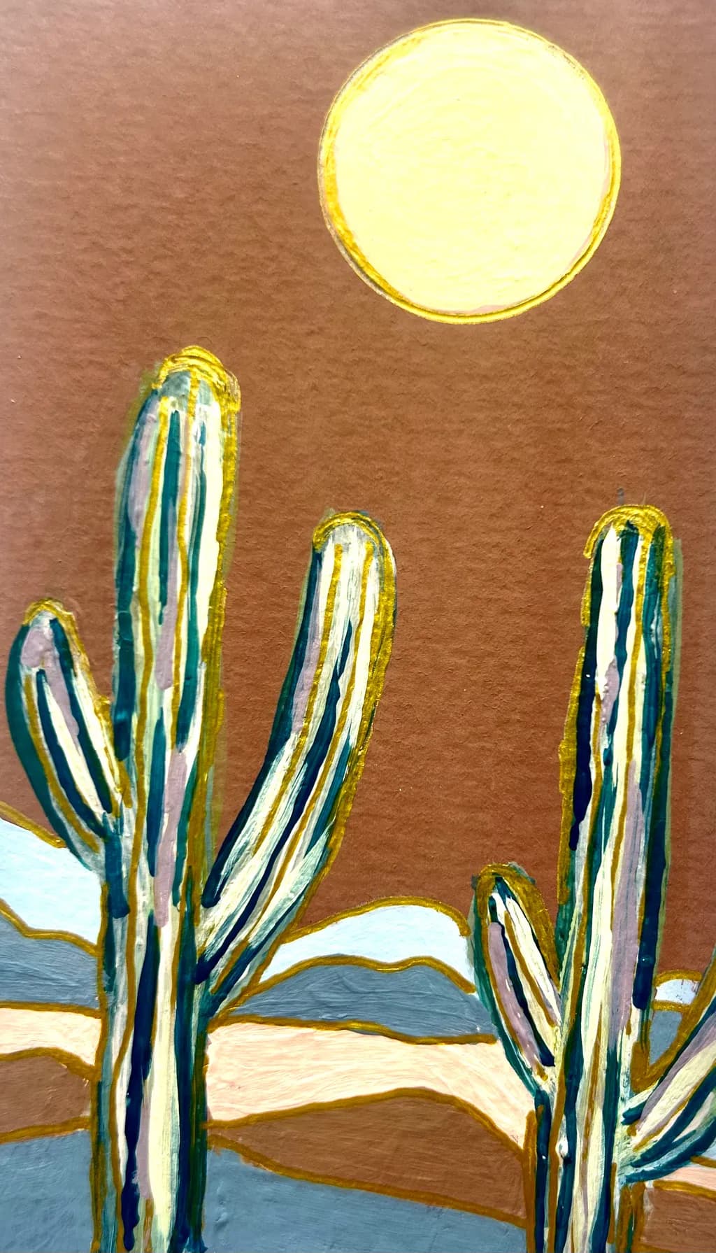 Desert Dreams: Cacti Under the Golden Sun