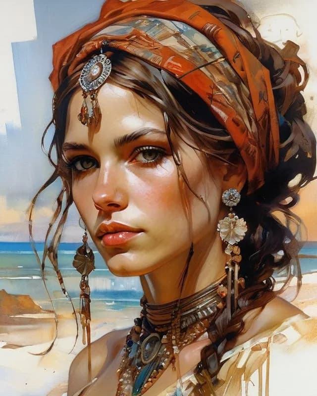 Whispers of the Sea: A Portrait of Elegance and Spirit