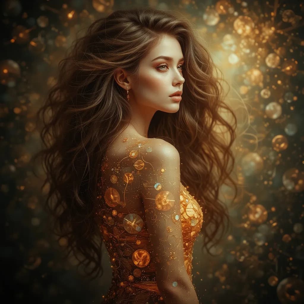 Ethereal Elegance: A Luminous Portrait of Enchantment in Golden Hues