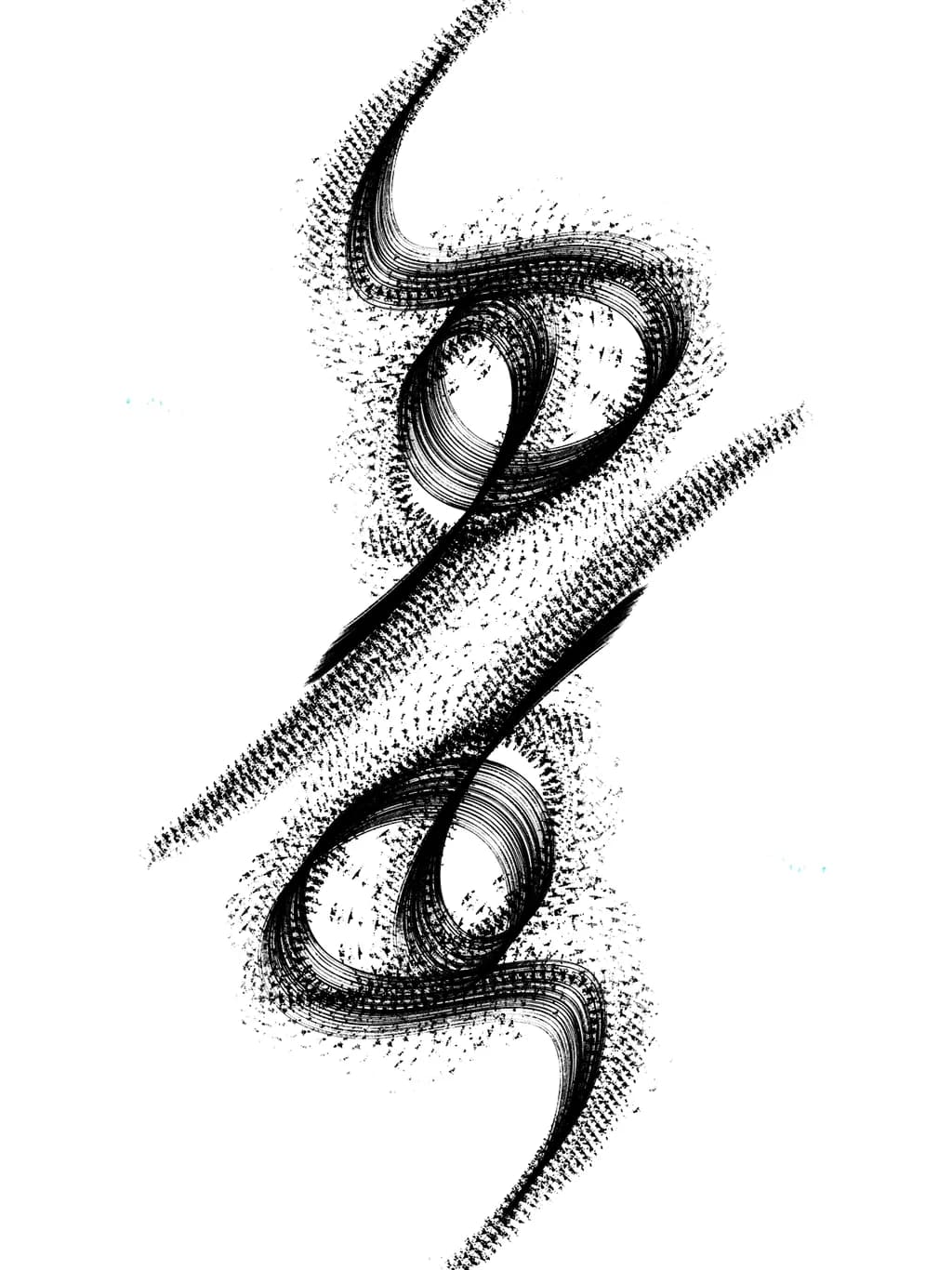 Ethereal Whispers: A Dance of Black Lines and Curves