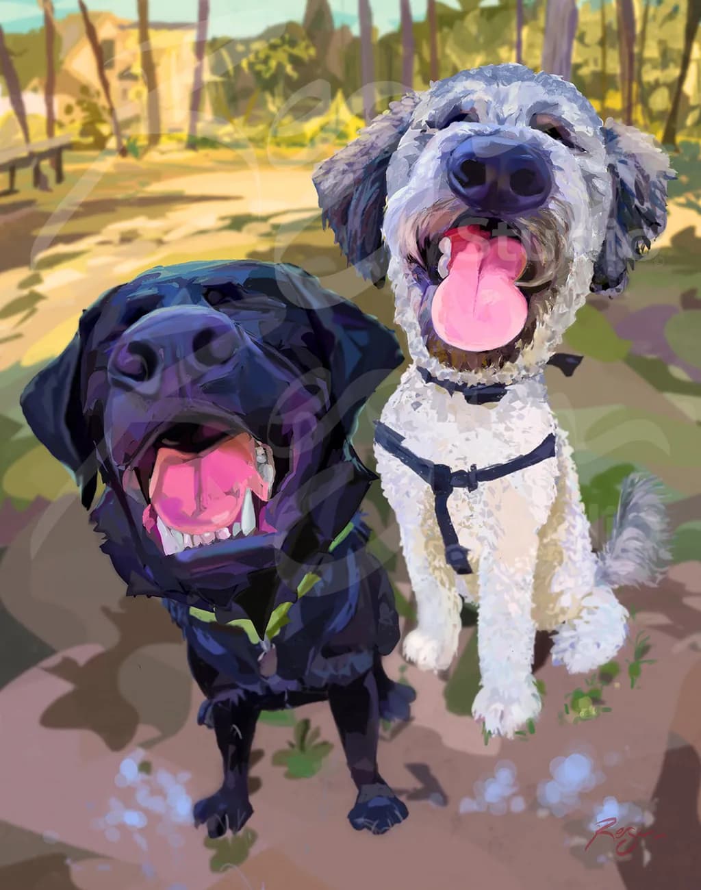 Joyful Canine Companions: A Playful Portrait of Friendship and Happiness