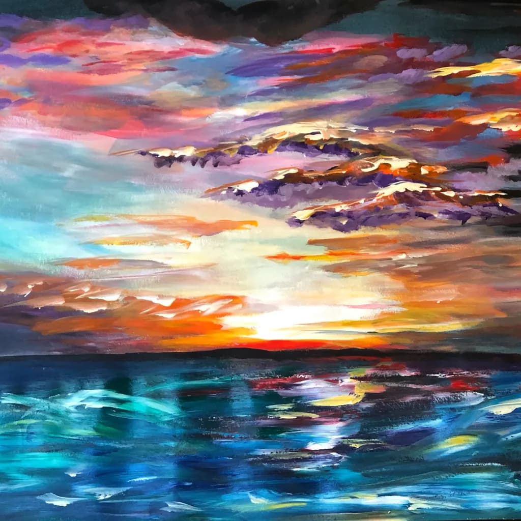 Ocean Sunset Reflection