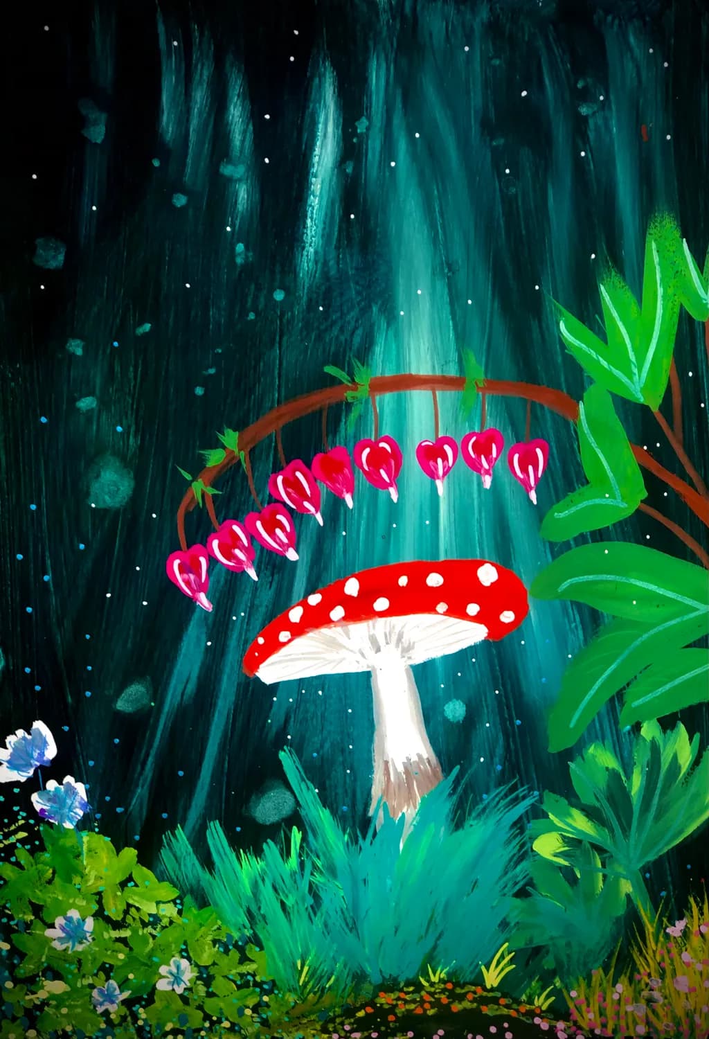 Whimsical Forest Dreams: A Vibrant Journey Through Enchanted Flora and Fungi