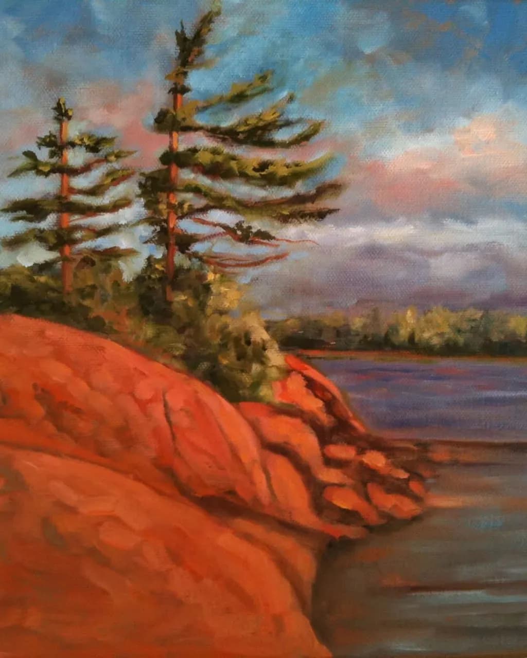 Whispers of the Shore: A Serene Sunset Over Rocky Waters