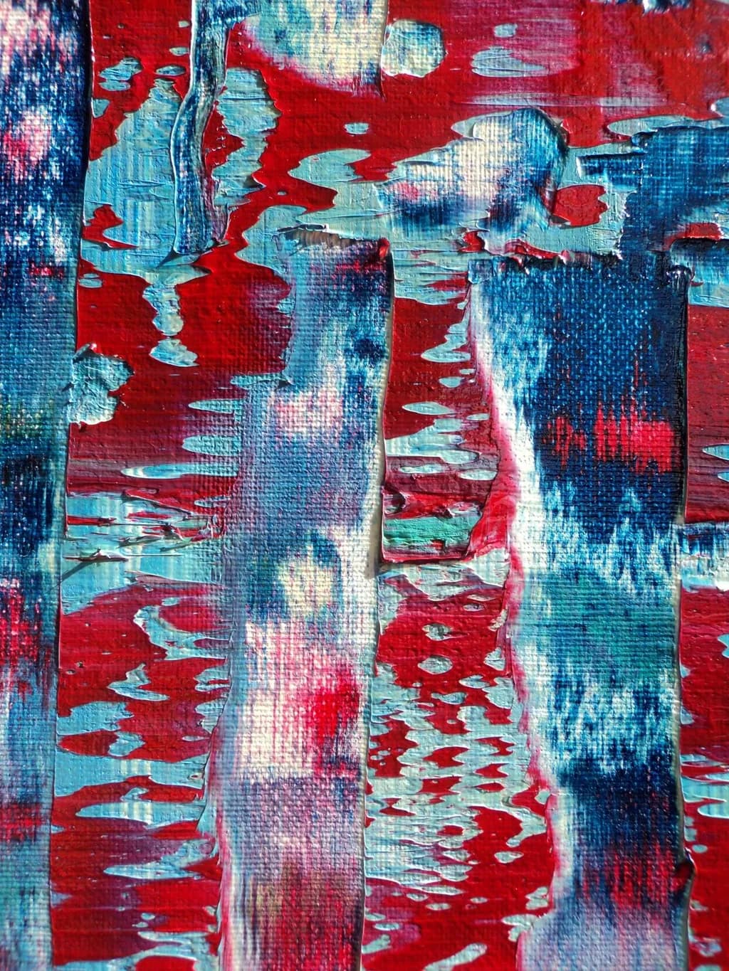 Vibrant Reflections: A Dance of Red and Blue Textures