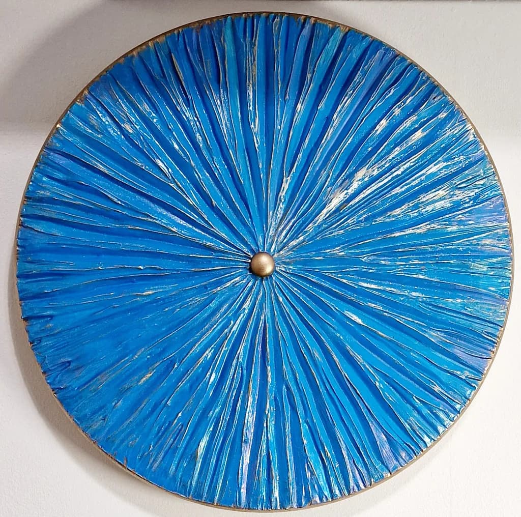 Radiant Blue Burst: A Textured Journey Through Color and Light