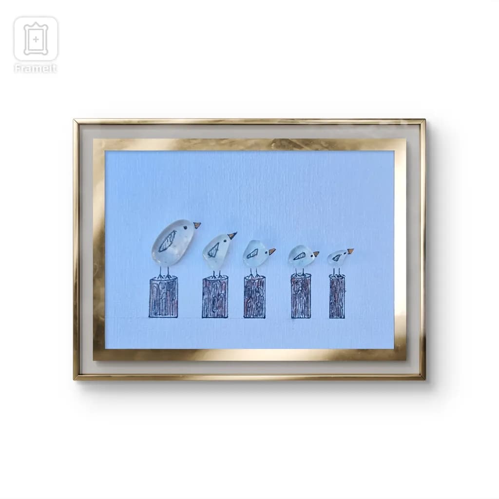 Whimsical Harmony: A Playful Gathering of Birds on Pedestals
