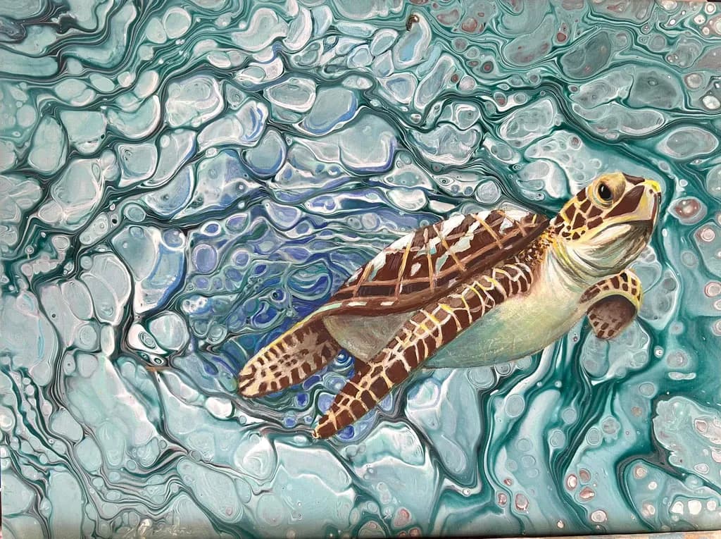 Serene Swim: A Colorful Journey Beneath the Waves
