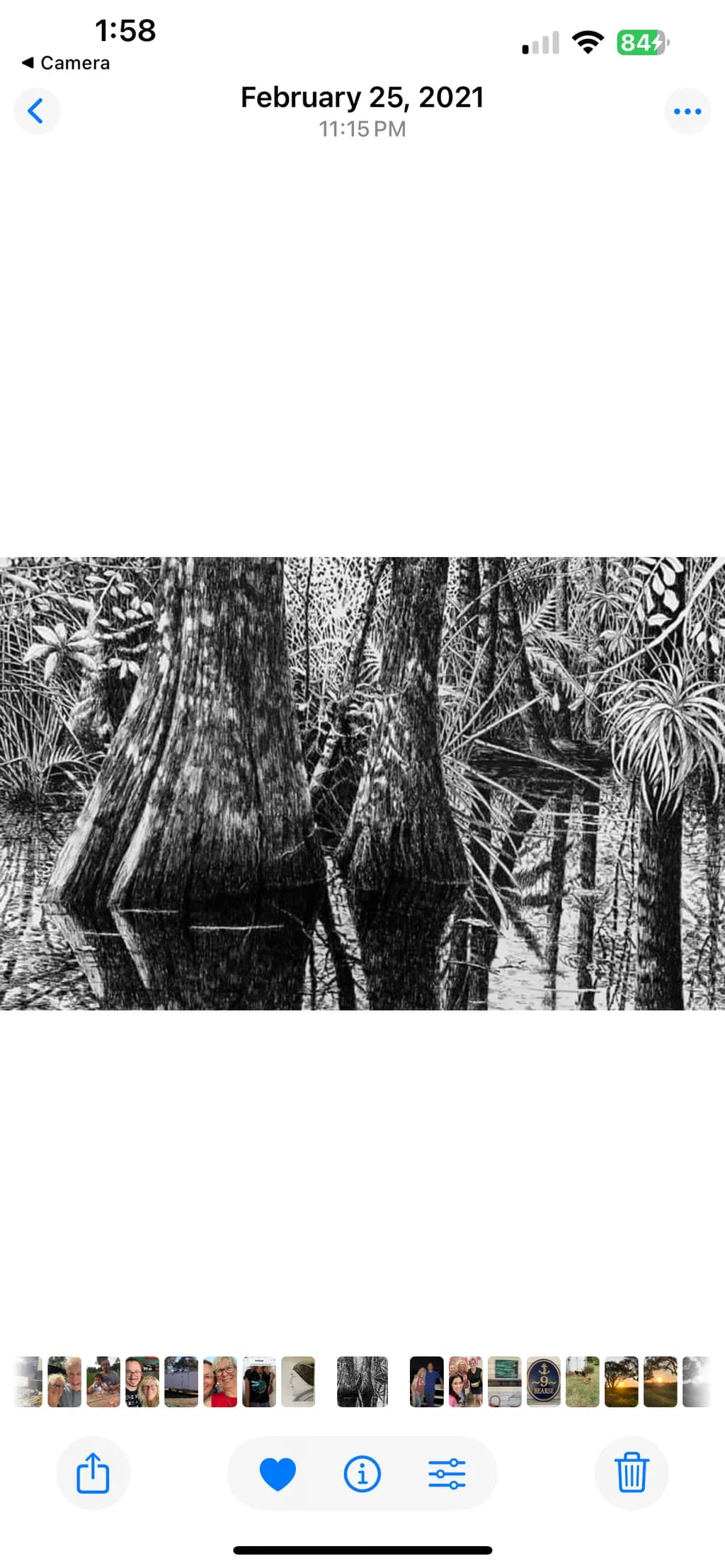 “Roadside Reflections” pen and Ink 