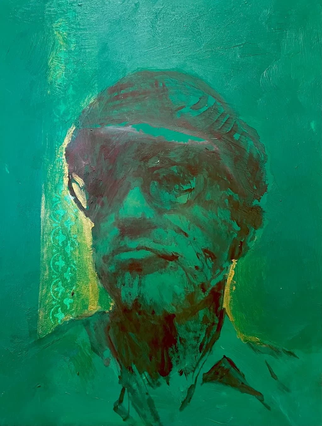 Emerald Reflections: A Contemplative Portrait of Identity and Essence