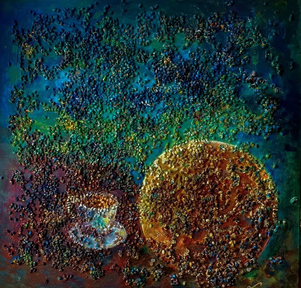 Vibrant Surrealism: A Textured Journey Through Color and Form