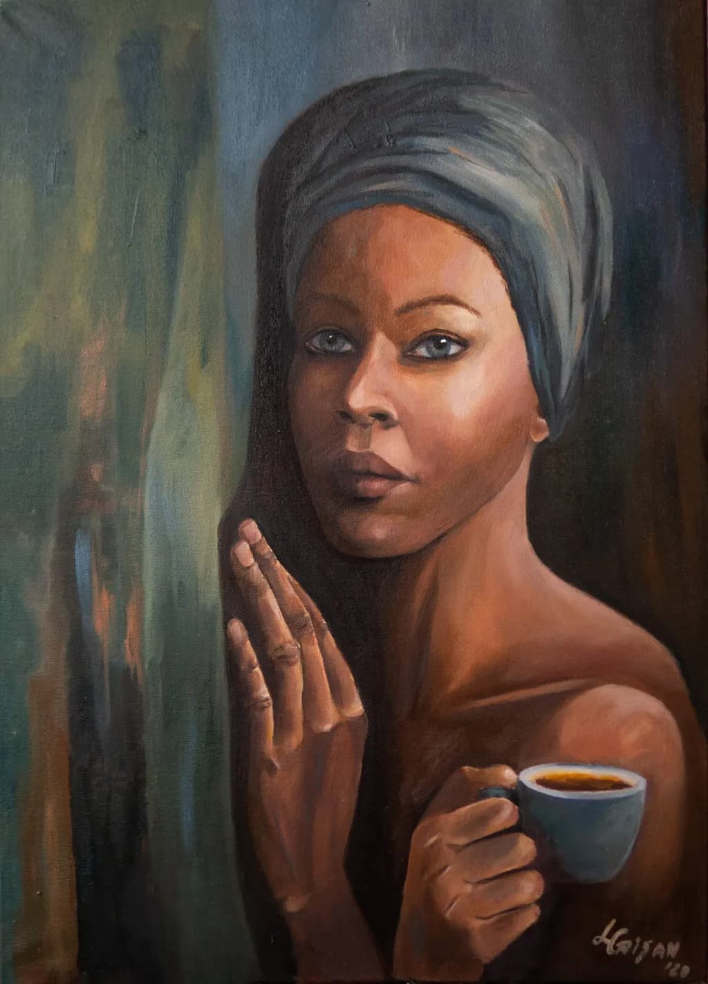 Whispers of Serenity: A Portrait of Contemplation and Coffee