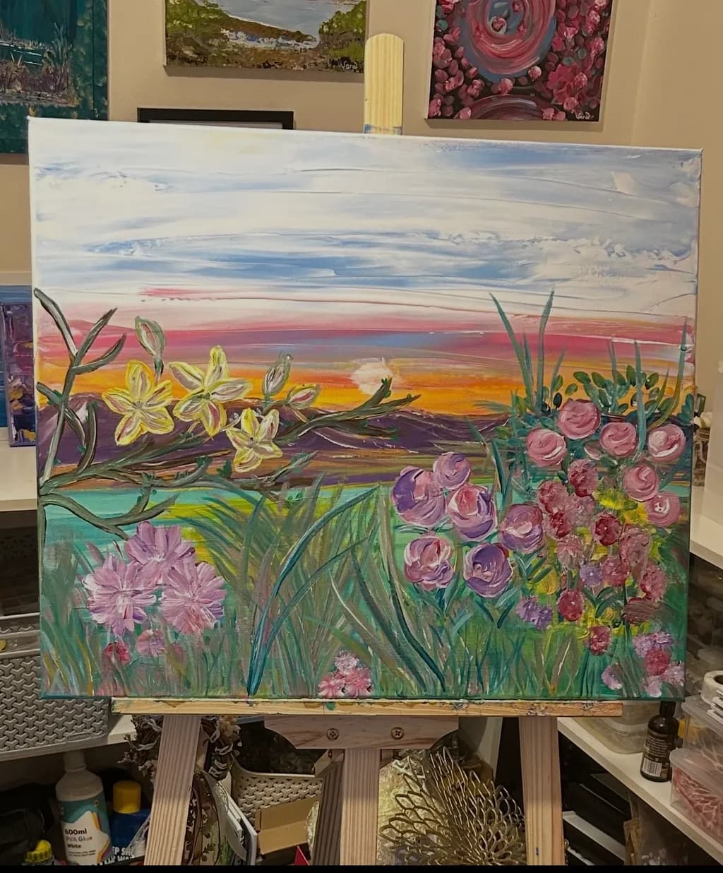 Field of Blossoms Sunset