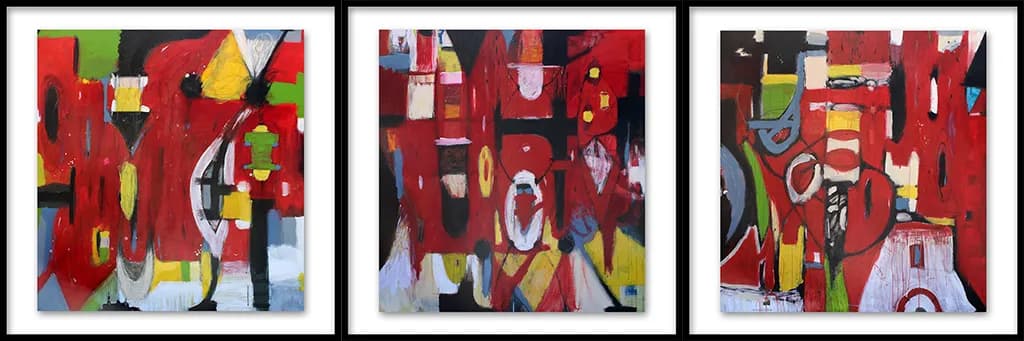 Vibrant Chaos: A Journey Through Abstract Expressionism in Red and Yellow Tones