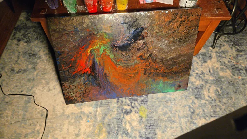 Ethereal Eruption: A Dance of Color and Emotion in Abstract Art