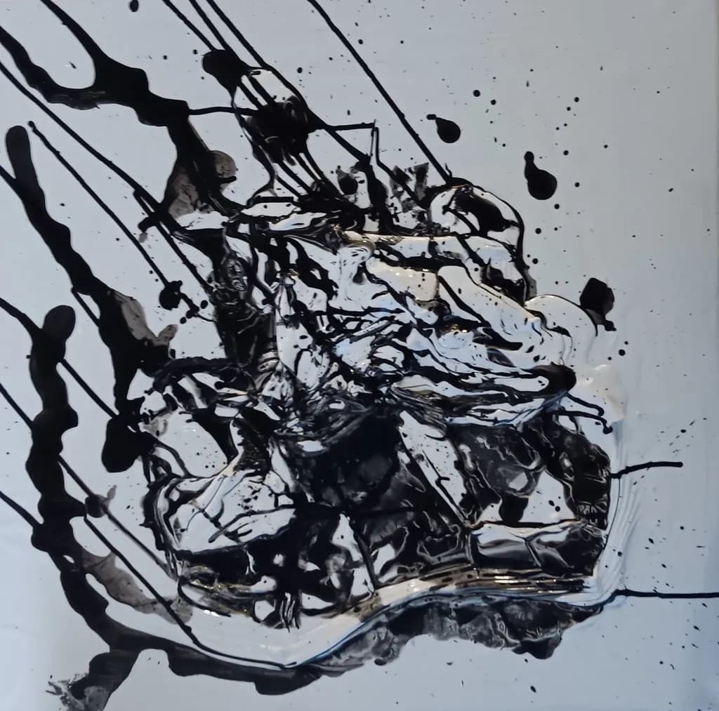Abstract Black Ink Motion