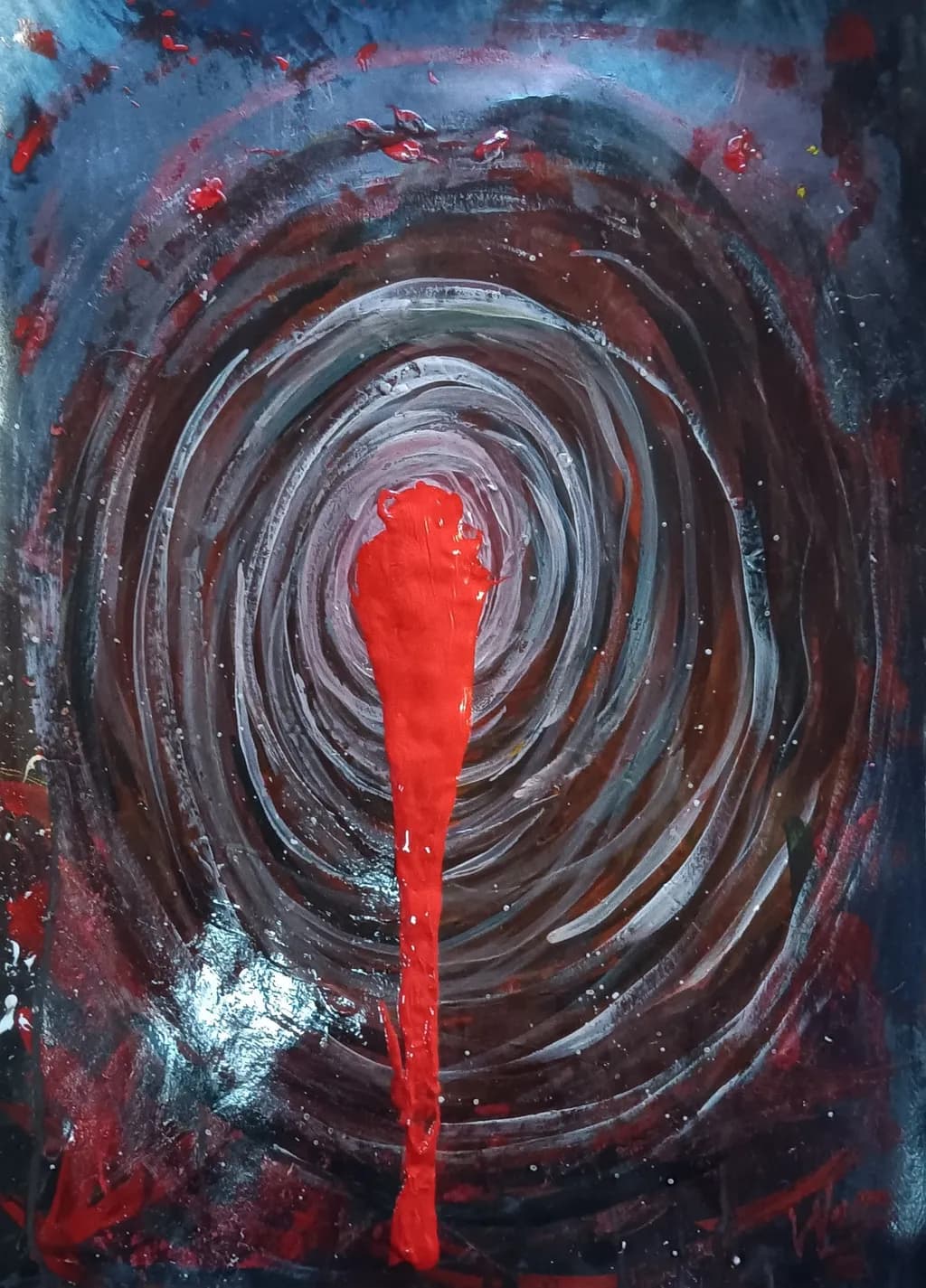 Abstract Spiral with Red Streak