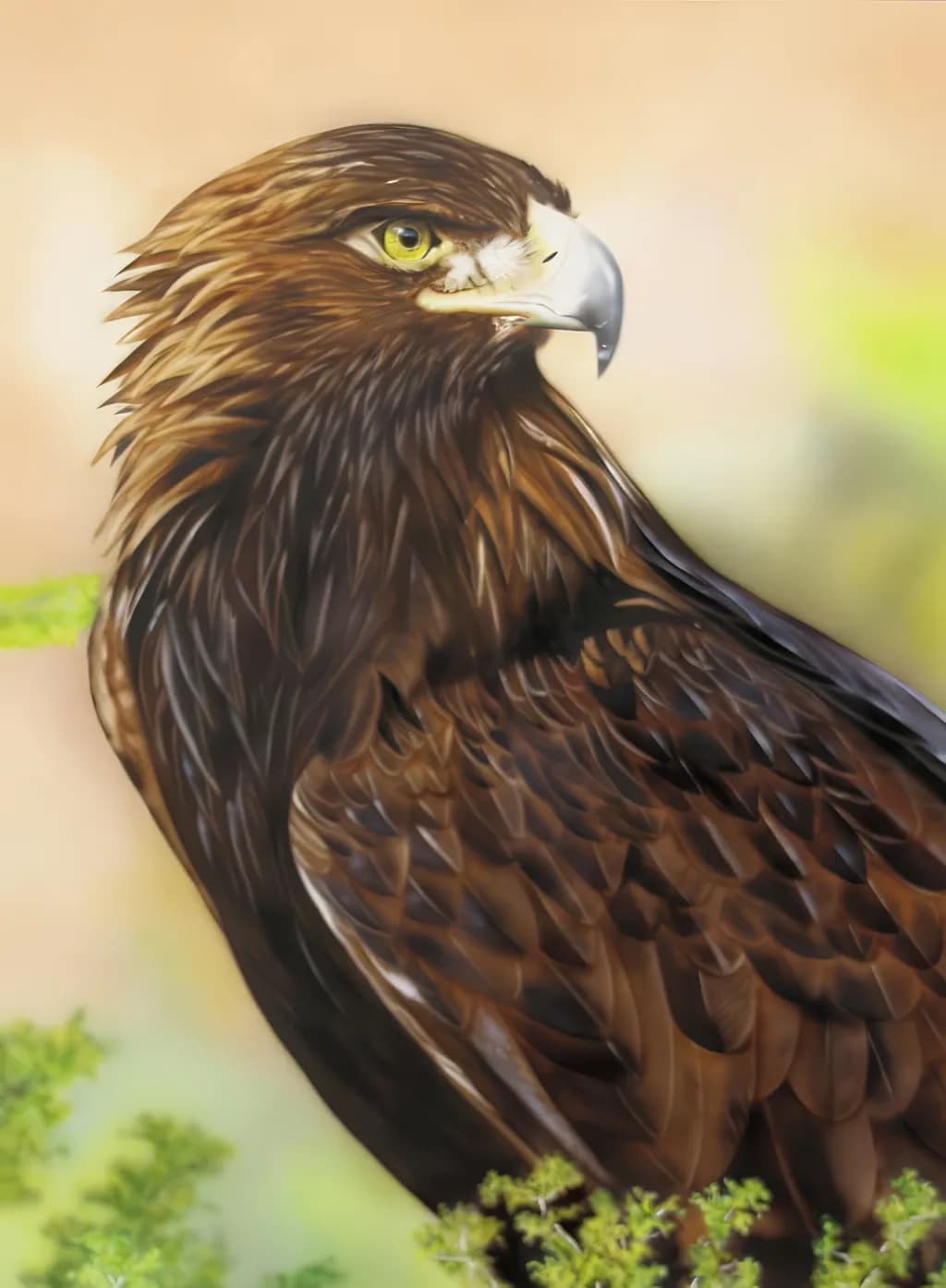 Majestic Gaze: The Golden Eagle in Nature's Embrace