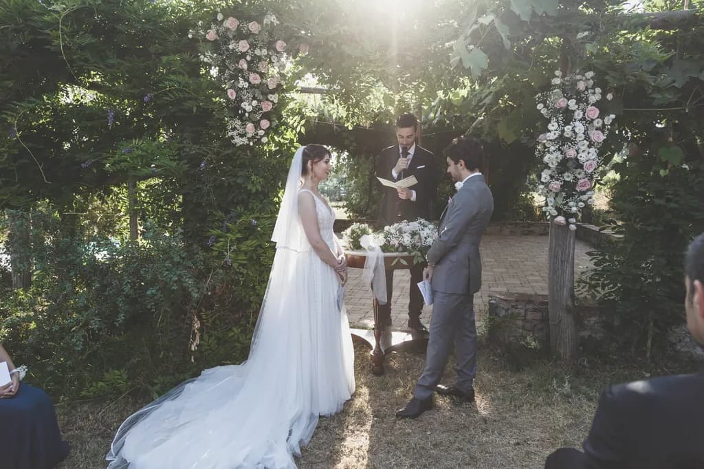 Whispers of Love: A Serene Wedding Ceremony Amidst Blossoms and Dreams