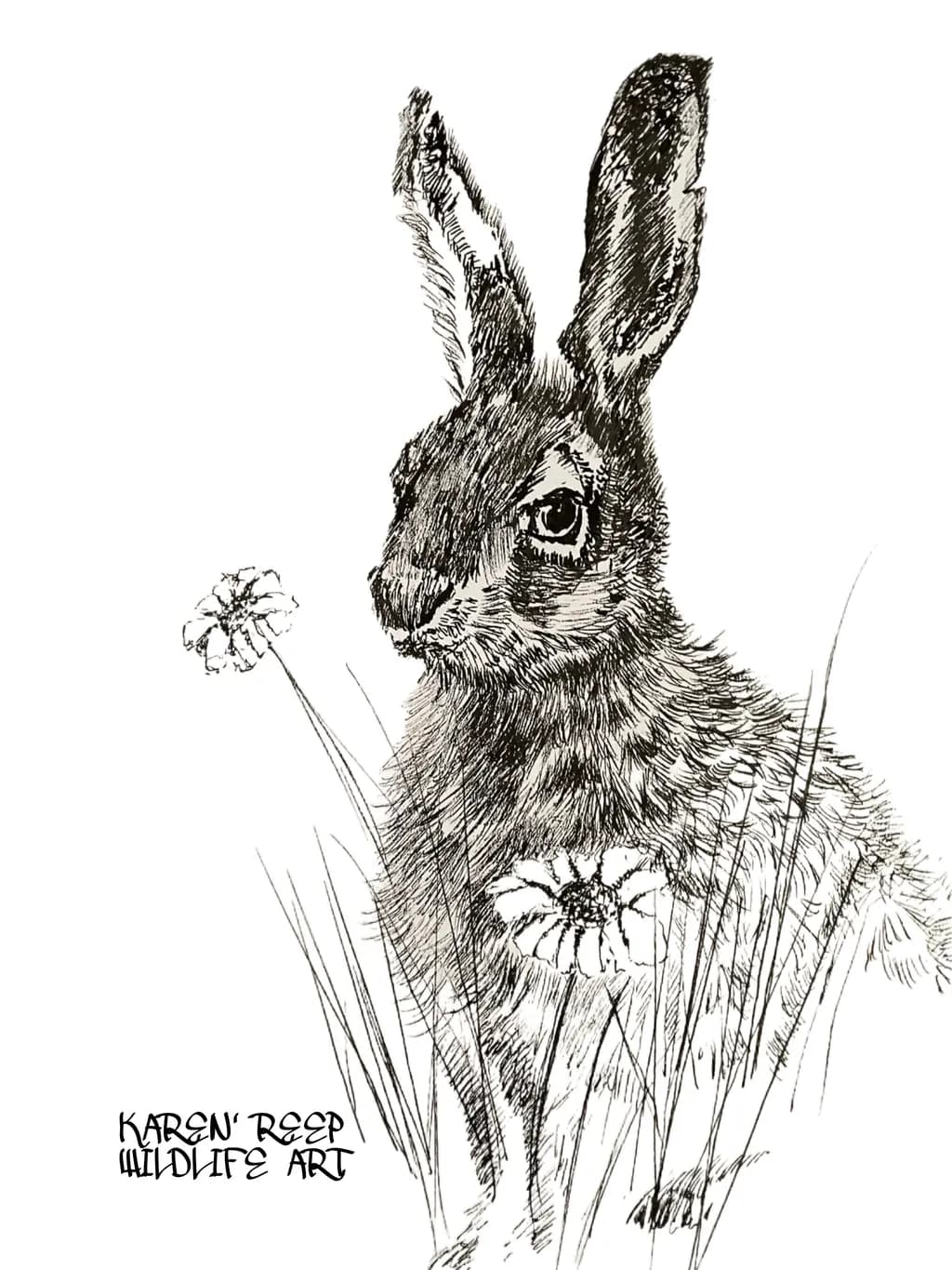 Curious Rabbit in Bloom