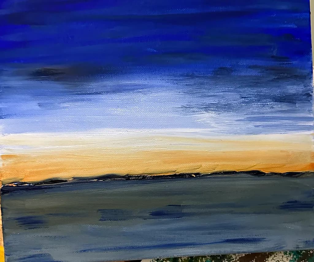 Whispers of Dawn: An Abstract Journey Through Sky and Water