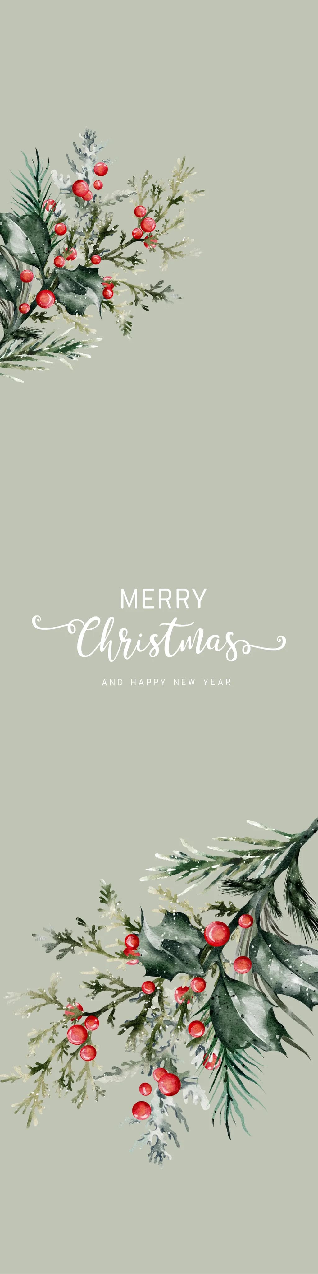 Merry Christmas: A Festive Watercolor Celebration of Greenery and Berries