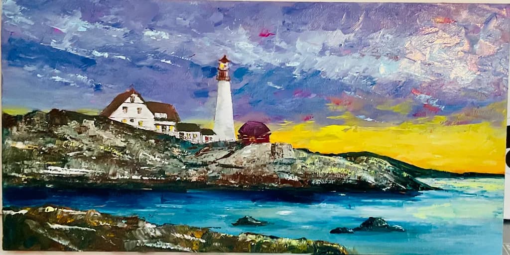 Whispers of the Coast: A Vibrant Lighthouse at Dusk