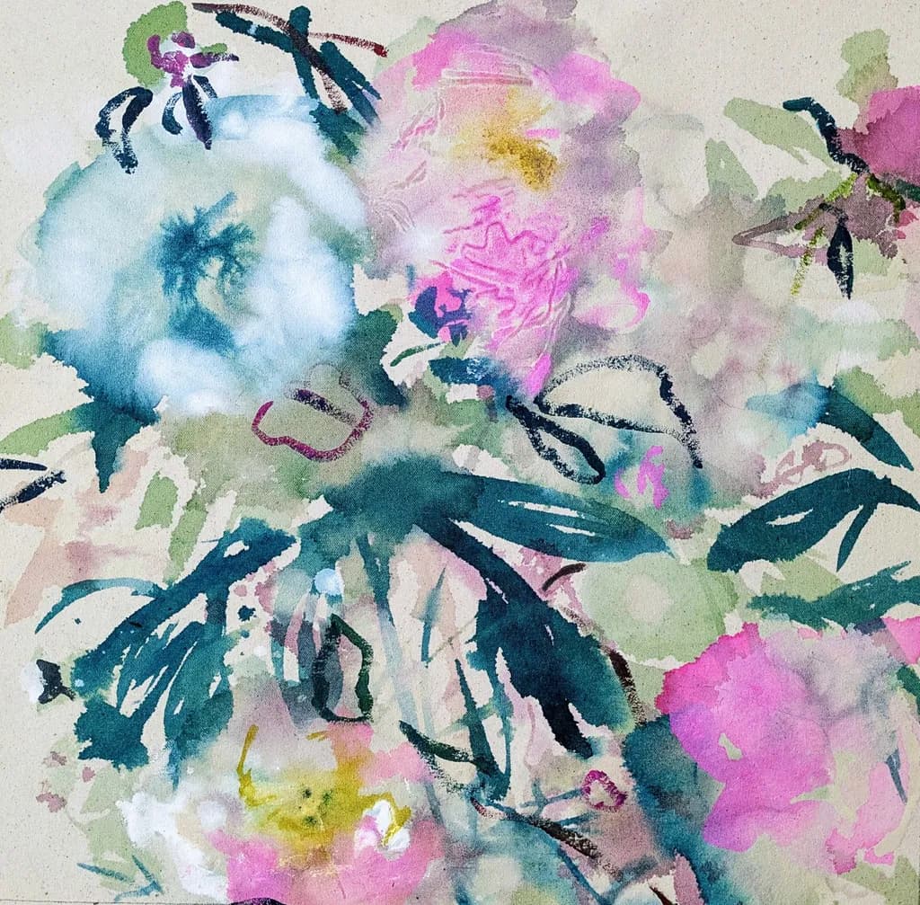 Whispers of Nature: A Colorful Floral Dance in Watercolor Bliss
