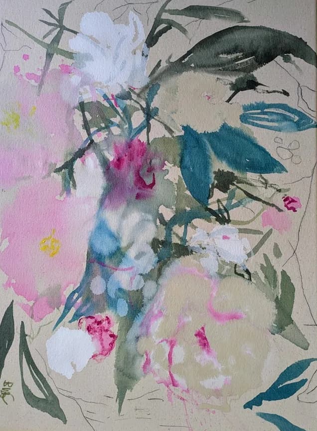 Whispers of Nature: A Colorful Floral Dance in Watercolor Bliss