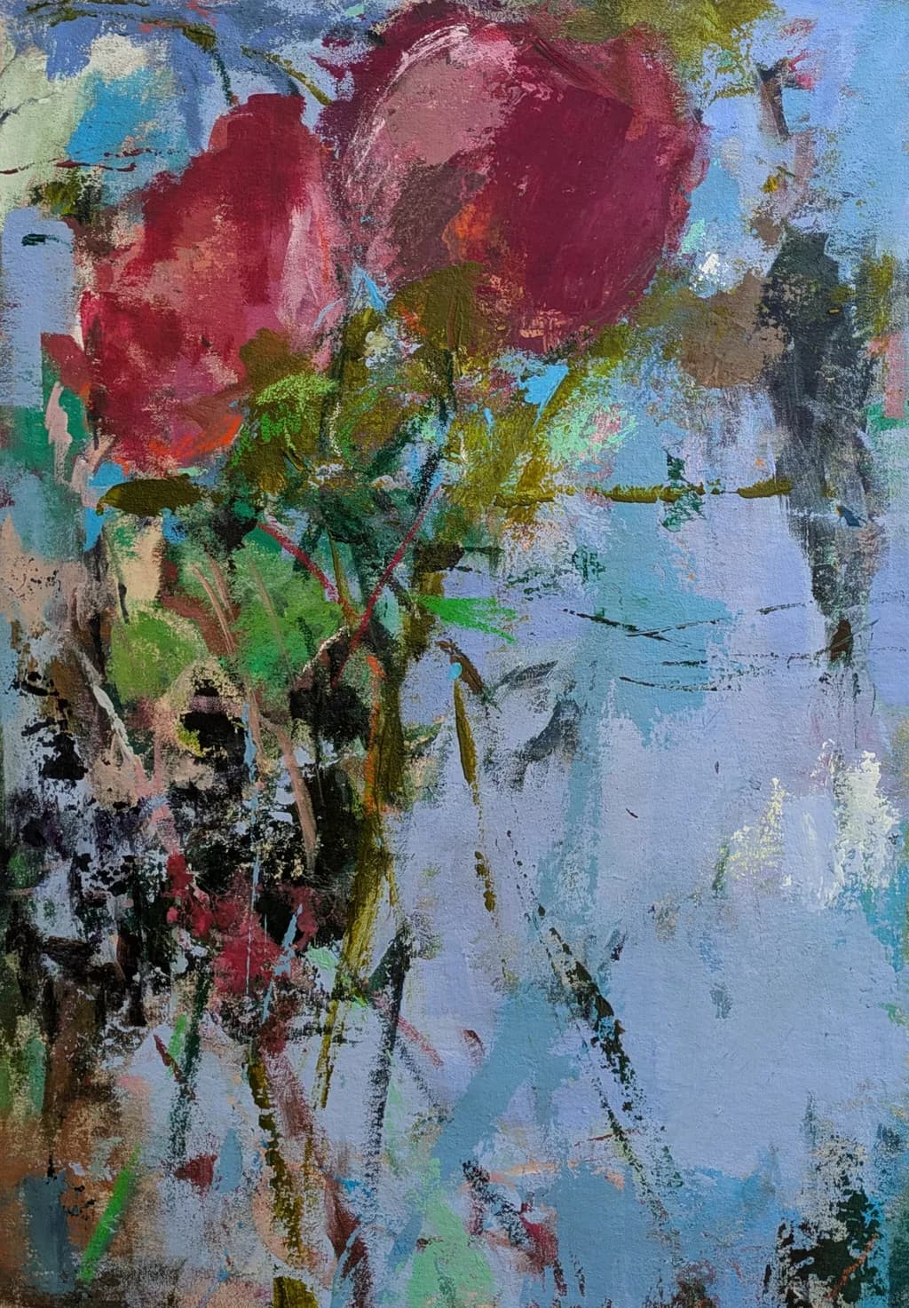 Vibrant Whispers: An Abstract Floral Journey Through Color and Texture