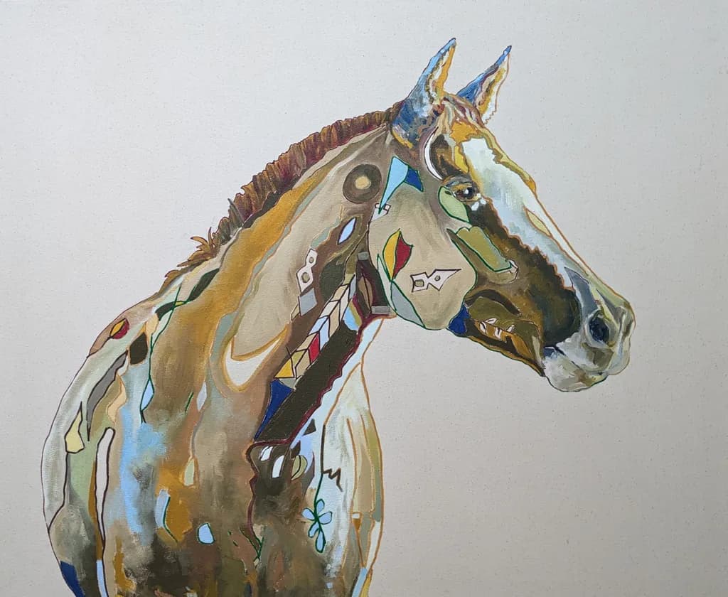Whispers of Color: A Vibrant Equine Portrait Celebrating Vermont's Spirit