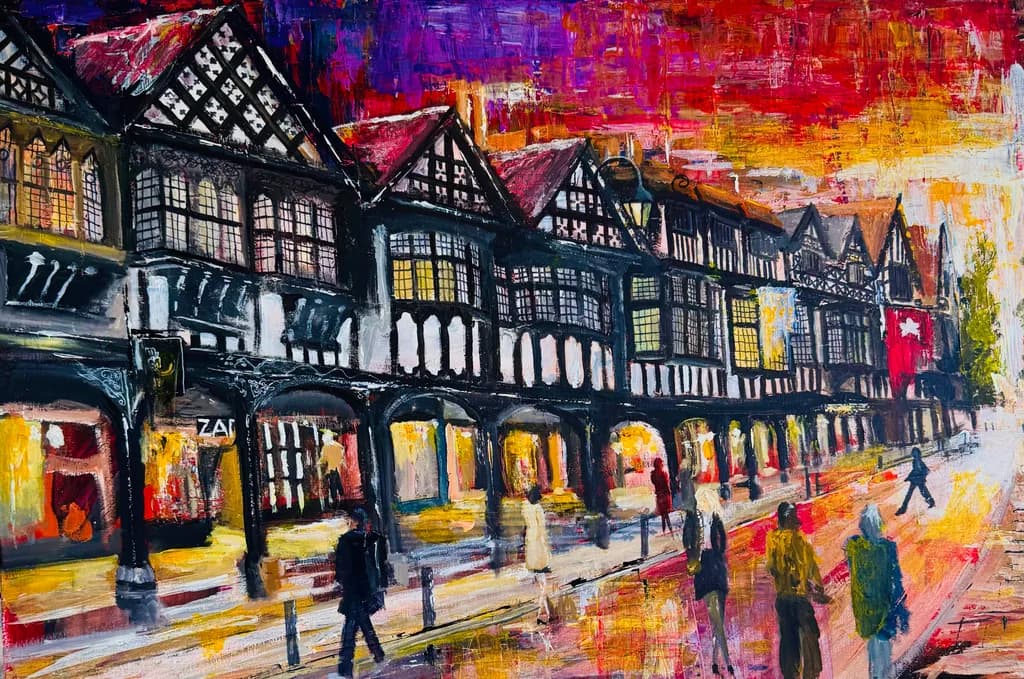 Vibrant Streets of History: A Colorful Evening in Timeless Architecture