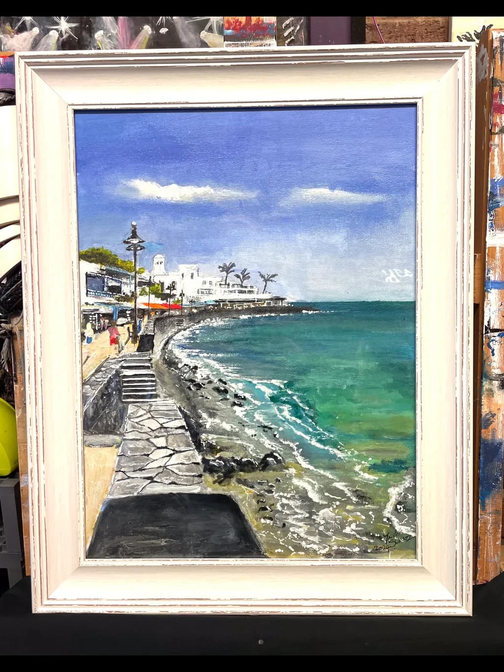 Coastal Serenity: A Vibrant Seaside Escape in Acrylics
