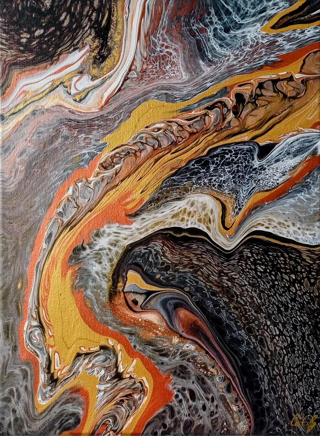 Ethereal Currents: A Dance of Color and Texture in Abstract Form