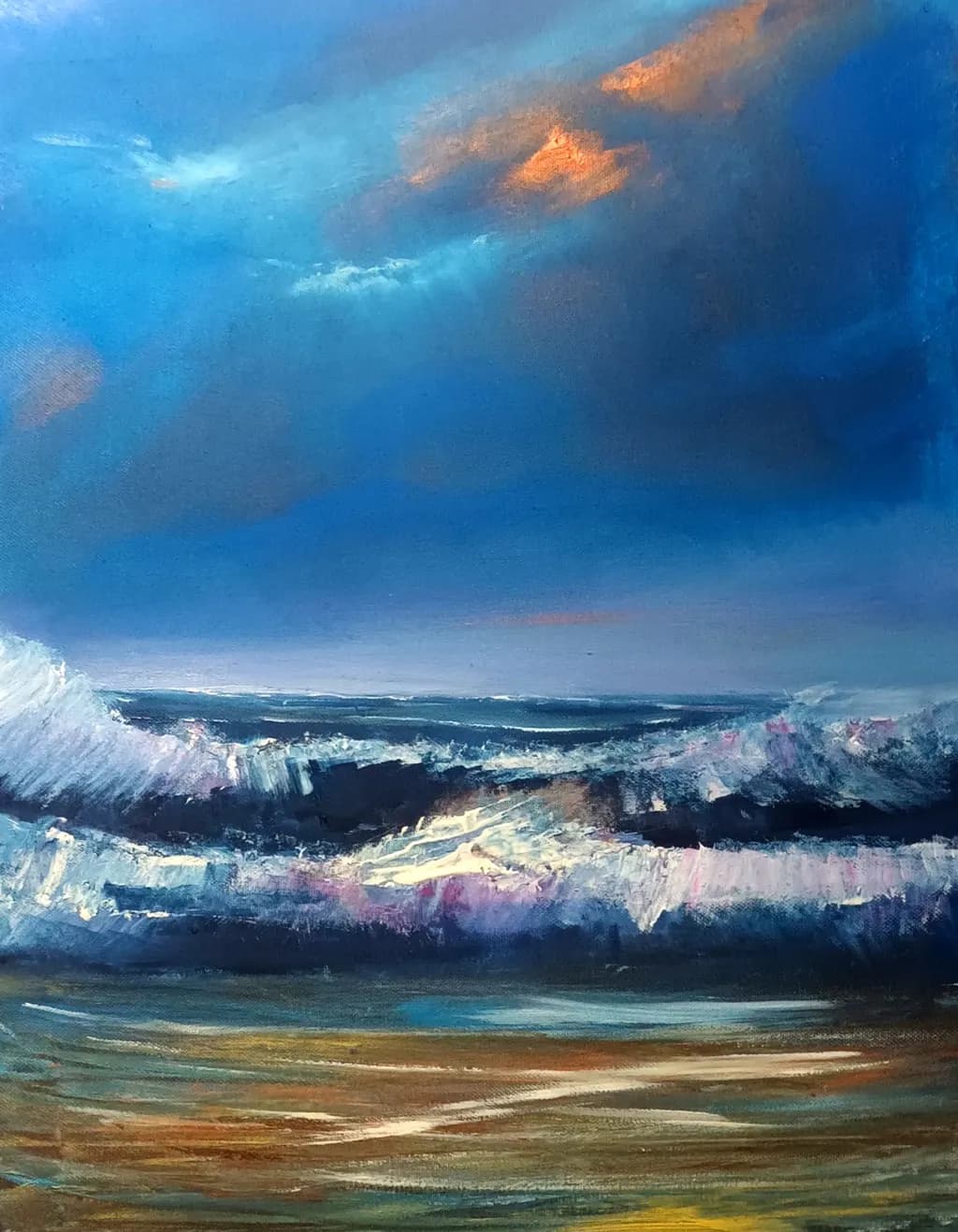 Whispers of the Ocean: A Vibrant Dance of Waves and Sky