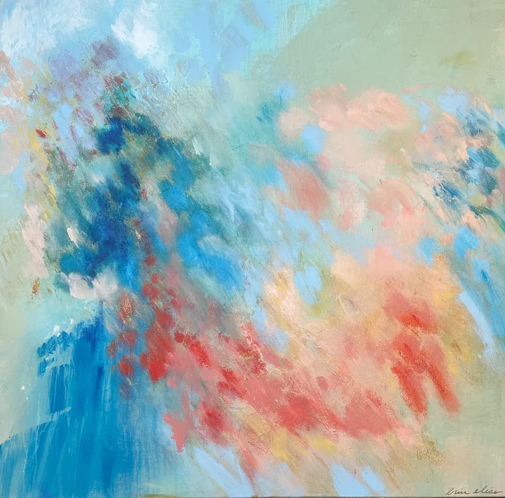 Whispers of Color: A Dreamy Abstract Journey Through Blues and Corals