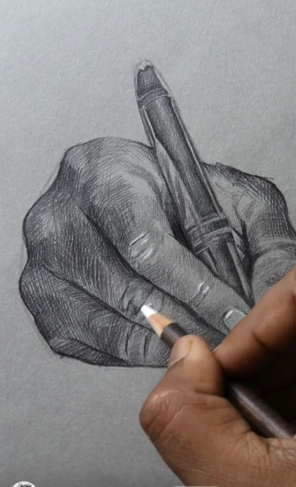 Hand and Pen Drawing