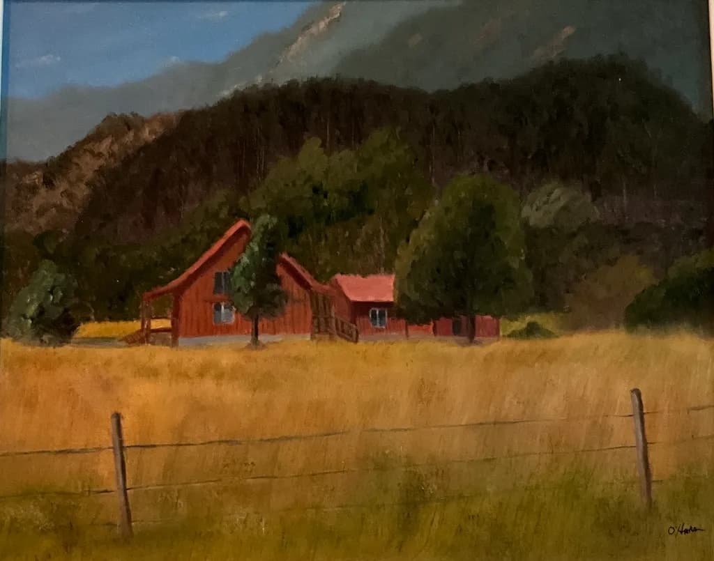 Red Barn in Meadow